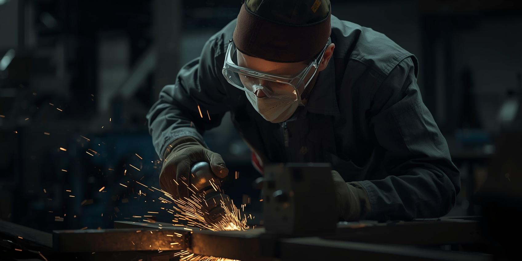 Schleifen von Metall- und Gussoberflächen Entfernung von Unebenheiten, Gussresten und Oberflächenfehlern zur Herstellung einer sauberen und gleichmäßigen Struktur.